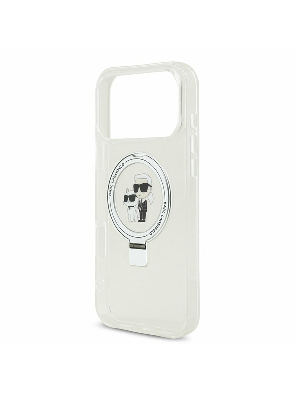 Karl Lagerfeld Karl Lagerfeld Ringstand Karl and Choupette MagSafe Zadnji Ovitek za iPhone 17 Pro Max White