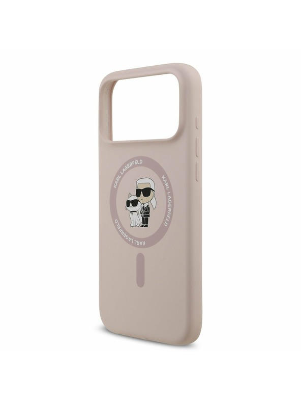 Karl Lagerfeld Karl Lagerfeld Liquid Silicone Karl and Choupette MagSafe Zadnji Ovitek za iPhone 17 Pro Max Pink