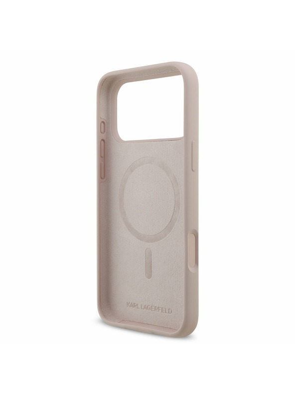 Karl Lagerfeld Karl Lagerfeld Liquid Silicone Karl and Choupette MagSafe Zadnji Ovitek za iPhone 17 Pro Max Pink