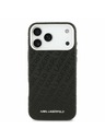 Karl Lagerfeld Karl Lagerfeld Grained PU Repeated Logo MagSafe Zadnji Ovitek za iPhone 17 Pro Max Black