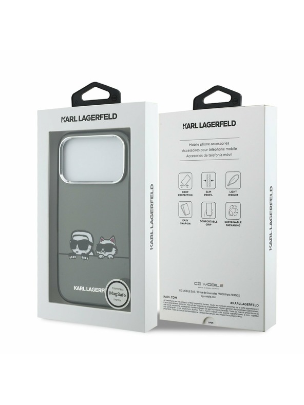 Karl Lagerfeld Karl Lagerfeld IML K&CH Heads Logo MagSafe Zadnji Ovitek za iPhone 17 Pro Max Black