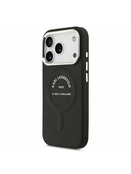 Karl Lagerfeld Karl Lagerfeld PU RSG Logo MagSafe Zadnji Ovitek za iPhone 17 Pro Max Black