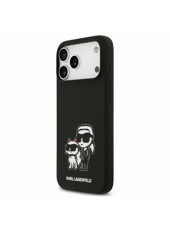 Karl Lagerfeld Karl Lagerfeld Liquid Silicone K&CH Sketch MagSafe Zadnji Ovitek za iPhone 17 Pro Max Black