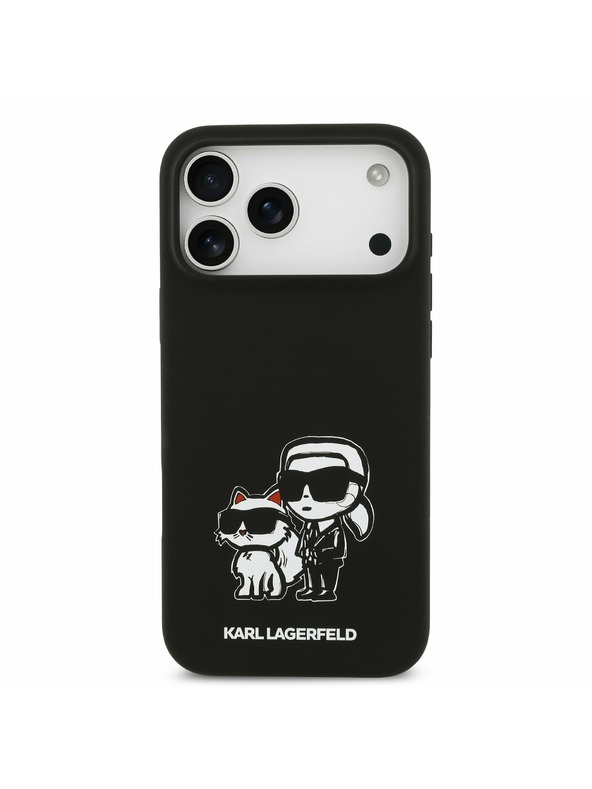 Karl Lagerfeld Karl Lagerfeld Liquid Silicone K&CH Sketch MagSafe Zadnji Ovitek za iPhone 17 Pro Max Black