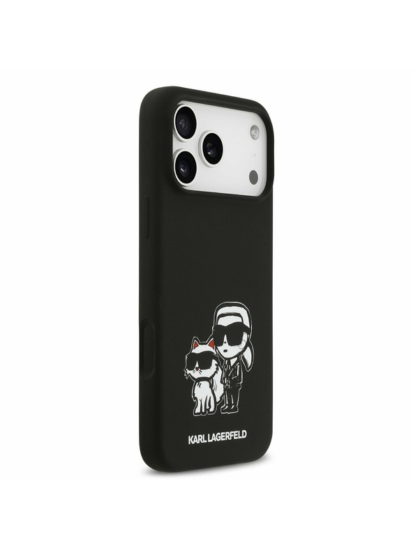 Karl Lagerfeld Karl Lagerfeld Liquid Silicone K&CH Sketch MagSafe Zadnji Ovitek za iPhone 17 Pro Max Black