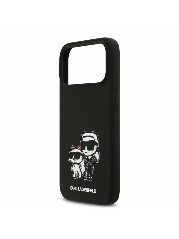 Karl Lagerfeld Karl Lagerfeld Liquid Silicone K&CH Sketch MagSafe Zadnji Ovitek za iPhone 17 Pro Max Black