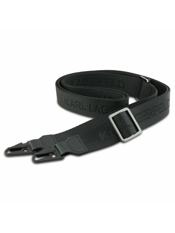 Karl Lagerfeld Karl Lagerfeld Saffiano Crossbody Trakica Metal Karl and Choupette Zadnji Ovitek za iPhone 17 Pro Max Black