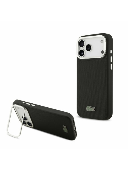 Lacoste Lacoste Iconic Petit Pique Camera Stand MagSafe Zadnji Ovitek za iPhone 17 Pro Max Black