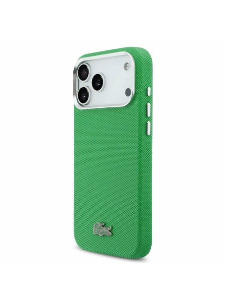Lacoste Lacoste PVC Iconic Petit Pique Metal Logo MagSafe Zadnji Ovitek za iPhone 17 Pro Max Green