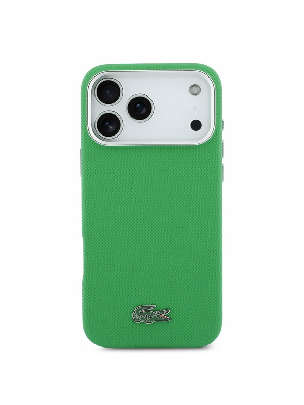 Lacoste Lacoste PVC Iconic Petit Pique Metal Logo MagSafe Zadnji Ovitek za iPhone 17 Pro Max Green