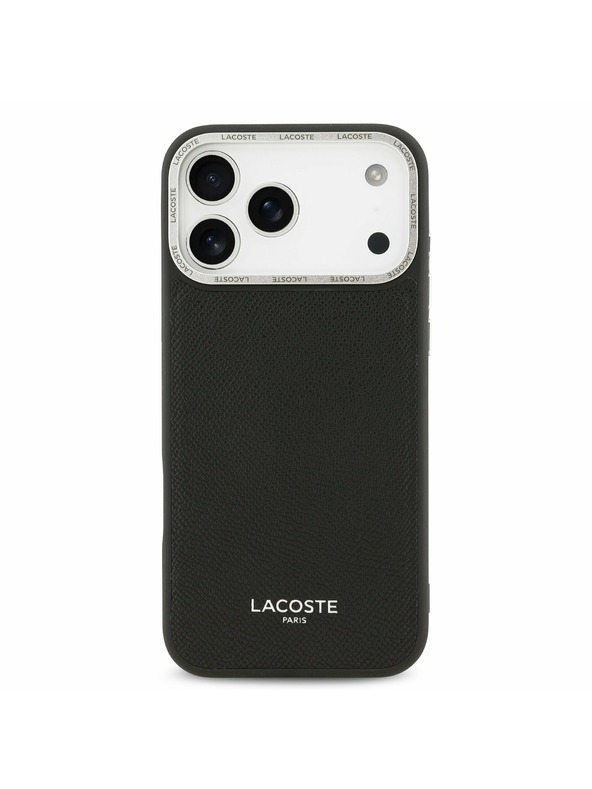 Lacoste Lacoste PU Leather Champs Elysees MagSafe Zadnji Ovitek za iPhone 17 Pro Max Black