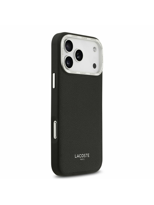 Lacoste Lacoste PU Leather Champs Elysees MagSafe Zadnji Ovitek za iPhone 17 Pro Max Black