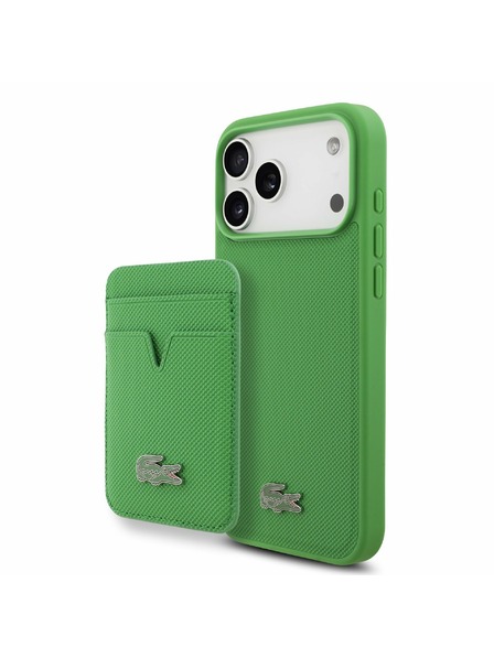 Lacoste Lacoste Iconic Petit Pique MagSafe Zadnji ovoj + Denarnica za iPhone 17 Pro Max Green