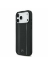 Mercedes Mercedes Leather Star Pattern and Stripes MagSafe Zadnji ovoj za iPhone 17 Pro Max Black/White