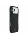 Mercedes Mercedes Leather Star Pattern and Stripes MagSafe Zadnji ovoj za iPhone 17 Pro Max Black/White