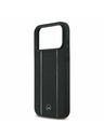 Mercedes Mercedes Leather Star Pattern and Stripes MagSafe Zadnji ovoj za iPhone 17 Pro Max Black/White