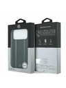 Mercedes Mercedes Leather Star Pattern and Stripes MagSafe Zadnji ovoj za iPhone 17 Pro Max Black/White