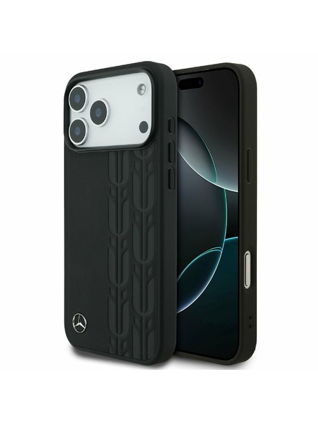 Mercedes Mercedes Leather Laurel Leaves MagSafe Zadnji ovoj za iPhone 17 Pro Max Black