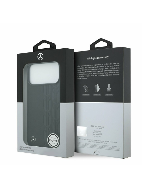 Mercedes Mercedes Leather Laurel Leaves MagSafe Zadnji ovoj za iPhone 17 Pro Max Black