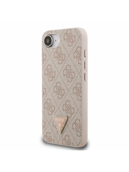 Guess Guess PU 4G Strass Triangle Metal Logo Zadnji ovoj za iPhone 16e/17e Pink