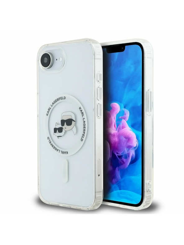 Karl Lagerfeld Karl Lagerfeld IML K&CH Heads Metal Frame MagSafe Zadnji ovoj za iPhone 16e/17e Transparent