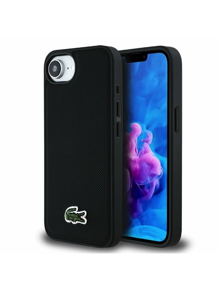 Lacoste Lacoste Iconic Petit Pique Woven Logo MagSafe Zadnji ovoj za iPhone 16e/17e Black
