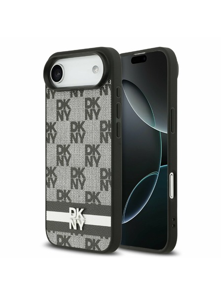 DKNY DKNY PU Leather Checkered Pattern and Stripe Zadnji ovoj za iPhone Air Black