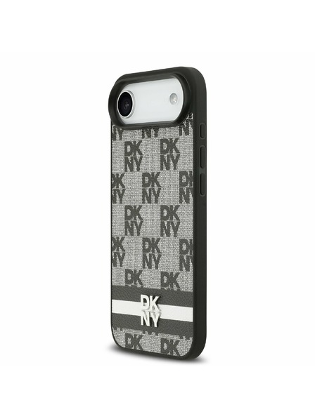 DKNY DKNY PU Leather Checkered Pattern and Stripe Zadnji ovoj za iPhone Air Black