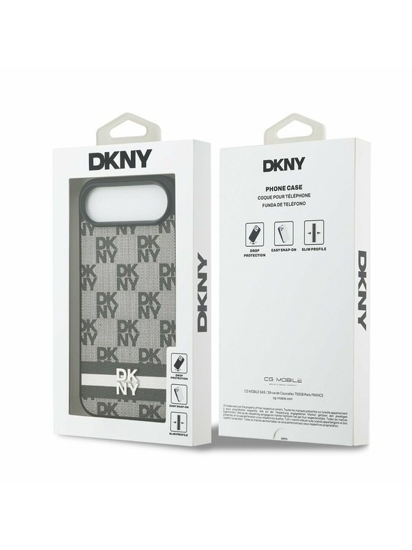 DKNY DKNY PU Leather Checkered Pattern and Stripe Zadnji ovoj za iPhone Air Black