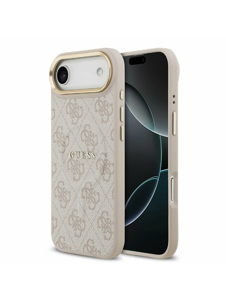 Guess Guess PU Leather 4G Gold Frame MagSafe Zadnji ovoj za iPhone Air Pink