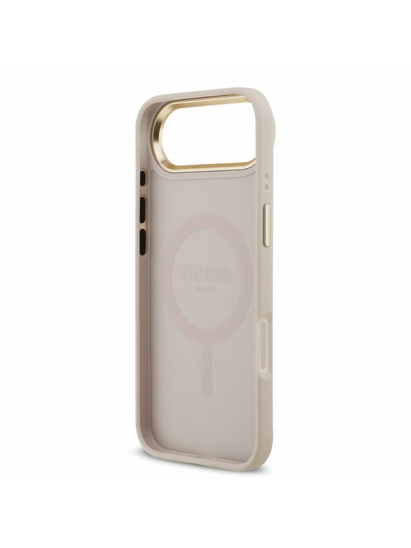 Guess Guess PU Leather 4G Gold Frame MagSafe Zadnji ovoj za iPhone Air Pink