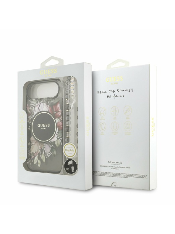 Guess Guess IML Flowers Strap MagSafe Zadnji ovoj za iPhone Air Black