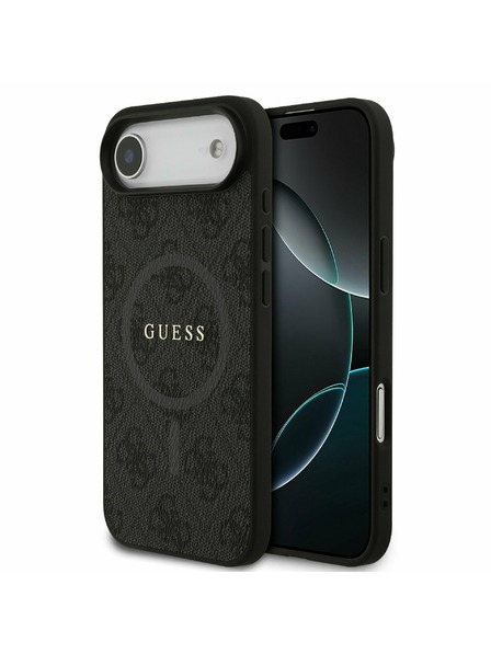 Guess Guess PU Leather 4G Colored Ring MagSafe Zadnji ovoj za iPhone Air Black