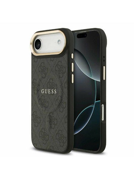 Guess Guess PU Leather 4G Gold Frame MagSafe Zadnji ovoj za iPhone Air Black