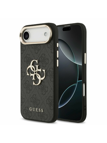Guess Guess PU Leather 4G Metal Logo Gold Frame Zadnji ovoj za iPhone Air Black