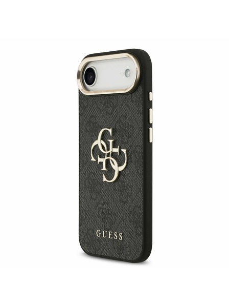 Guess Guess PU Leather 4G Metal Logo Gold Frame Zadnji ovoj za iPhone Air Black