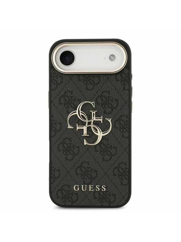 Guess Guess PU Leather 4G Metal Logo Gold Frame Zadnji ovoj za iPhone Air Black