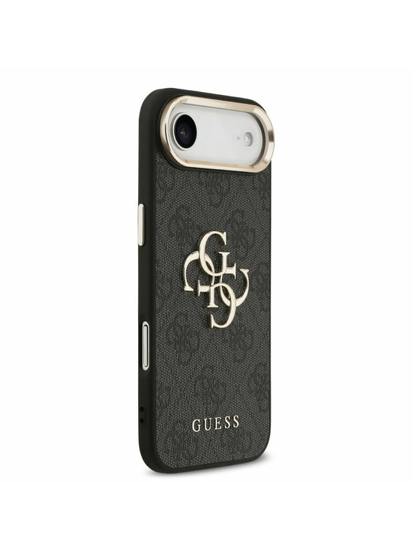 Guess Guess PU Leather 4G Metal Logo Gold Frame Zadnji ovoj za iPhone Air Black