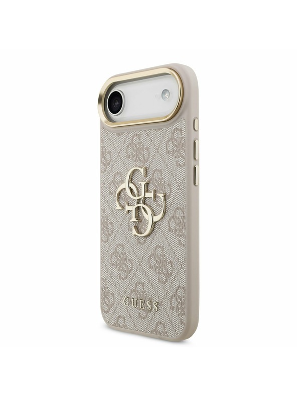 Guess Guess PU Usnjeni 4G Metal Logotip Zlati Okvir Zadnji Ohišje za iPhone Air Roza