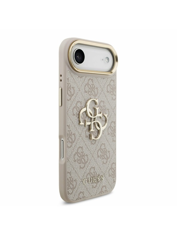Guess Guess PU Usnjeni 4G Metal Logotip Zlati Okvir Zadnji Ohišje za iPhone Air Roza