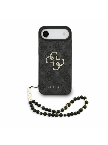 Guess Guess PU 4G Metal Logotip Trak Zadnji Ohišje za iPhone Air Črna