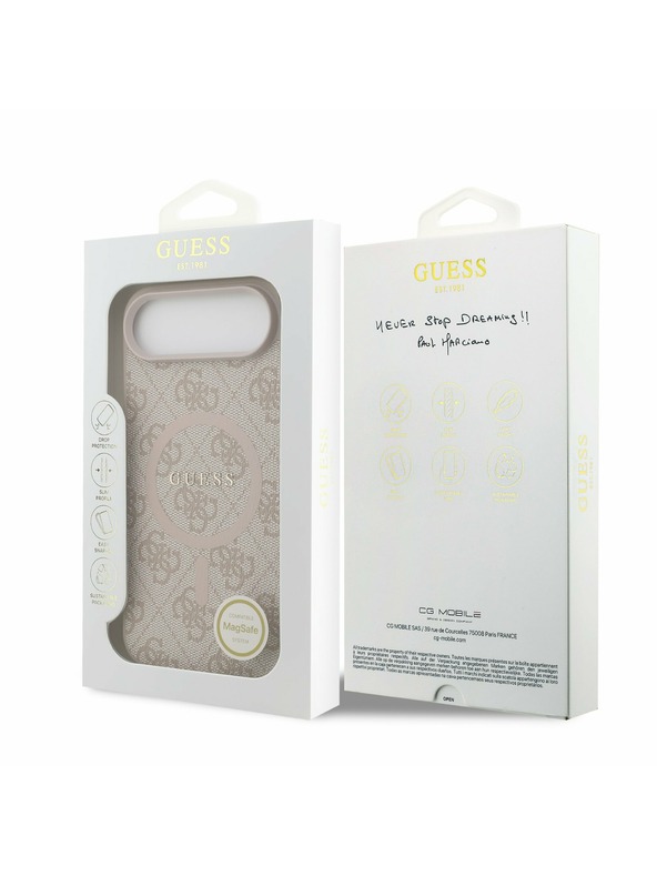 Guess Guess PU Usnjeni 4G Barvni Prstan MagSafe Zadnji Ohišje za iPhone Air Roza
