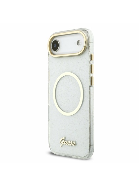 Guess Guess IML Blestečečni Napis Trak MagSafe Zadnji Ohišje za iPhone Air Prozorno