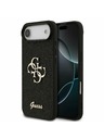 Guess Guess PU Fiksni Blestečečni 4G Metal Logotip Zadnji Ohišje za iPhone Air Črna