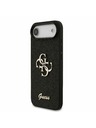 Guess Guess PU Fiksni Blestečečni 4G Metal Logotip Zadnji Ohišje za iPhone Air Črna