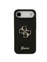 Guess Guess PU Fiksni Blestečečni 4G Metal Logotip Zadnji Ohišje za iPhone Air Črna