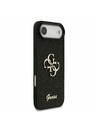 Guess Guess PU Fiksni Blestečečni 4G Metal Logotip Zadnji Ohišje za iPhone Air Črna