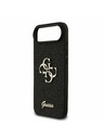 Guess Guess PU Fiksni Blestečečni 4G Metal Logotip Zadnji Ohišje za iPhone Air Črna
