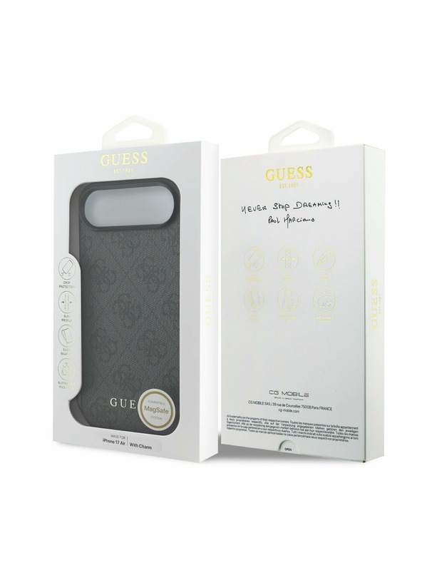 Guess Guess 4G Charm MagSafe Zadnji Ohišje za iPhone Air Tone on Tone Siva