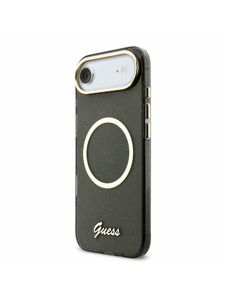 Guess Guess IML Blestečečni Napis Trak MagSafe Zadnji Ohišje za iPhone Air Črna
